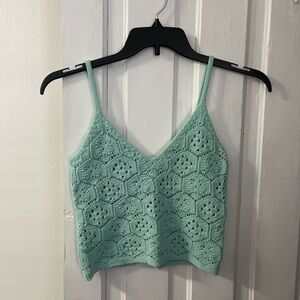 Mint Crochet Knit Tank Top